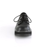 Leatherette 3 cm LILITH-99 Black punk shoes with laces