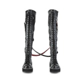 Leatherette 5 cm EMILY-377 Platform Thigh High Boots