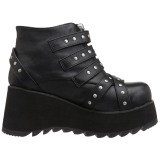 Leatherette 8 cm DEMONIA SCENE-30 goth ankle boots with buckles