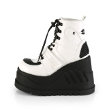 Leatherette White 12 cm STOMP-13 ankle boots wedge platform