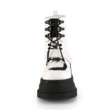 Leatherette White 12 cm STOMP-13 ankle boots wedge platform