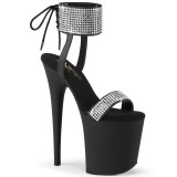 Leatherette rhinestone 20 cm FLAMINGO-870 pleaser high heels with ankle cuff