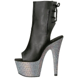 Leatherette rhinestones 18 cm BEJEWELED-1018D7 platform ankle boots