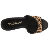 Leopard 13 cm Fabulicious POISE-501FUR womens mules shoes