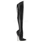 Matte 16 cm DAGGER-3060 Overknees Boots Flat Heels