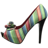 Multicolored 13 cm LOLITA-12 womens peep toe pumps shoes