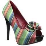 Multicolored 13 cm LOLITA-12 womens peep toe pumps shoes