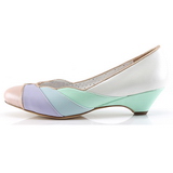 Multicolored 4 cm retro vintage LULU-05 Pinup Pumps Shoes with Low Heels