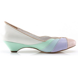 Multicolored 4 cm retro vintage LULU-05 Pinup Pumps Shoes with Low Heels
