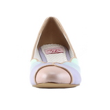Multicolored 4 cm retro vintage LULU-05 Pinup Pumps Shoes with Low Heels