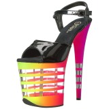 Multicolored Neon 20 cm Pleaser FLAMINGO-809UVLN Platform High Heels