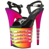 Multicolored Neon 20 cm Pleaser FLAMINGO-809UVLN Platform High Heels