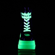 Neon 11,5 cm SHAKER-52 demonia sleehakken boots met plateau wit