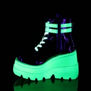 Neon 11,5 cm SHAKER-52 demonia sleehakken boots met plateau wit