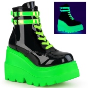 Neon 11,5 cm SHAKER-52 demoniacult sleehakken boots met plateau zwart