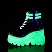 Neon 11,5 cm SHAKER-52 demoniacult sleehakken boots met plateau zwart