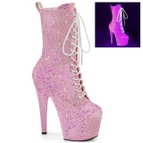 Neon glitter 18 cm ADORE-1040IG dames hoge hakken enkellaarsjes plateau