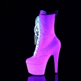 Neon glitter 18 cm ADORE-1040IG dames hoge hakken enkellaarsjes plateau