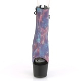 Neon plateau 18 cm ADORE-1018REFL transparante hakken - pole dance enkellaarsjes