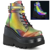Neon rainbow 11,5 cm SHAKER-52 lolita ankle boots wedge platform