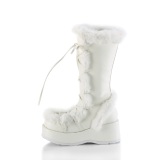 Nepbont 7 cm CUBBY-311 lolita dames laarzen met plateau in wit