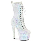 Opaal glitter 18 cm ADORE-1040IG dames hoge hakken enkellaarsjes plateau