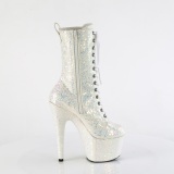 Opaal glitter 18 cm ADORE-1040IG dames hoge hakken enkellaarsjes plateau