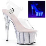 Opaal glitter 18 cm Pleaser ADORE-708UVG paaldans schoenen met hoge hakken