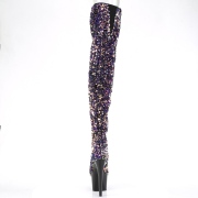 Paarse Pailletten 20 cm ADORE-3020 pole dance overknee laarzen met hak