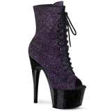 Paarse glitter 18 cm ADORE-1021MBG paaldans enkellaarsjes met hoge hakken