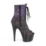 Paarse glitter 18 cm ADORE-1021OMBG paaldans enkellaarsjes met hoge hakken