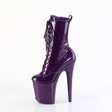 Paarse glitter 20 cm dames high heels boots plateau