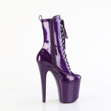 Paarse glitter 20 cm dames high heels boots plateau