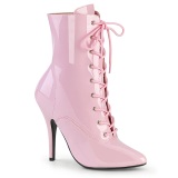 Patent 13 cm SEDUCE-1020 Roze ankle boots high heels