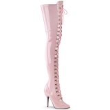 Patent 13 cm SEDUCE-3024 Roze high heeled mens thigh high boots
