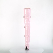 Patent 13 cm SEDUCE-3028 Roze overknee boots with laces