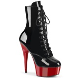 Patent 15,5 cm DELIGHT-1020 Red Platform Ankle Calf Boots