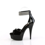 Patent 15 cm DELIGHT-625 pleaser high heels with ankle straps