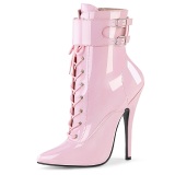 Patent 15 cm DOMINA-1023 Roze ankle boots high heels