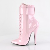 Patent 15 cm DOMINA-1023 Roze ankle boots high heels