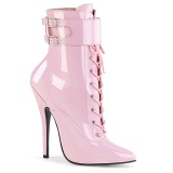 Patent 15 cm DOMINA-1023 Roze ankle boots high heels