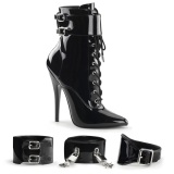 Patent 15 cm DOMINA-1023 ankle boots stiletto high heels