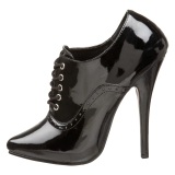 Patent 15 cm DOMINA-460 lace up oxford pumps black