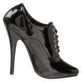 Patent 15 cm DOMINA-460 lace up oxford pumps black