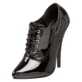 Patent 15 cm DOMINA-460 lace up oxford pumps black