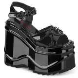 Patent 15 cm Demonia WAVE-09 lolita platform wedge sandals