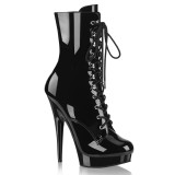 Patent 15 cm SULTRY-1020 Black ankle boots high heels