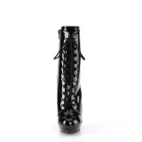 Patent 15 cm SULTRY-1020 Black ankle boots high heels