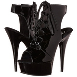 Patent 16 cm Pleaser DELIGHT-600-20 Platform Ankle Calf Boots