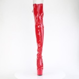 Patent 18 cm ADORE-3850 Red overknee boots with laces